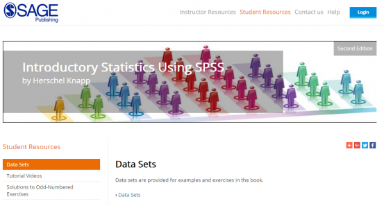 Data Sets student resources tab