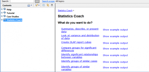 IBM Statistics Coach