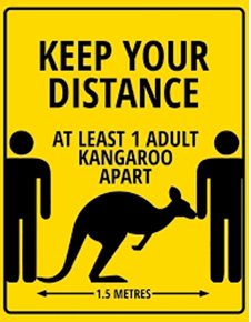  Keep your distance as least 1 adult kangaroo apart