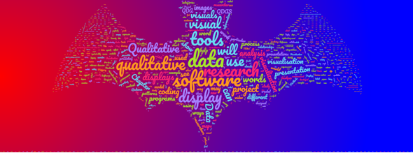 Word cloud in the shape of a bat