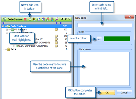 Figure 7.1.1 – Adding a new code to the Code System