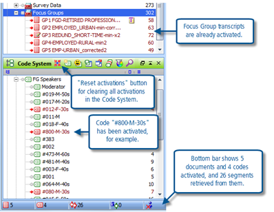 Figure 6.6.3 – Activating selected codes