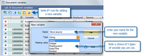 Figure 12.1.4 – New Variable dialog